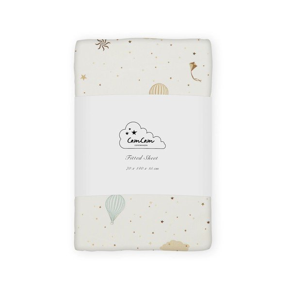 Elefántcsont színű gumis bio pamut gyerek lepedő babaágyhoz 70x140 cm Dreamland – Cam Cam Copenhagen