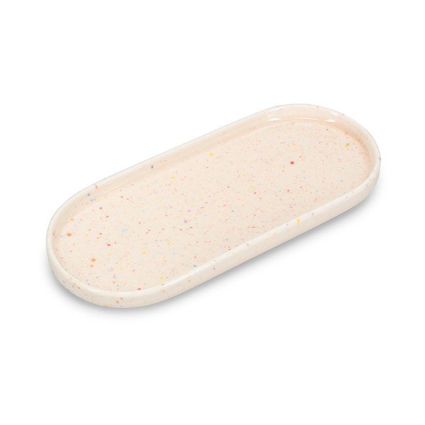 Bézs szervírozó porcelán tányér Fika – ONA