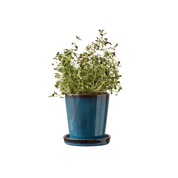 Kőedény kaspó ø 10 cm Gastro Dark Blue/Black – Bitz-image-1