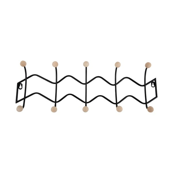 Fekete fém fali fogas 61 cm Zig Zag – PT LIVING