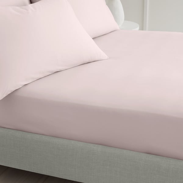 Rózsaszín gumis pamut-perkál lepedő 185x200 cm Cotton Percale – Bianca-image-2