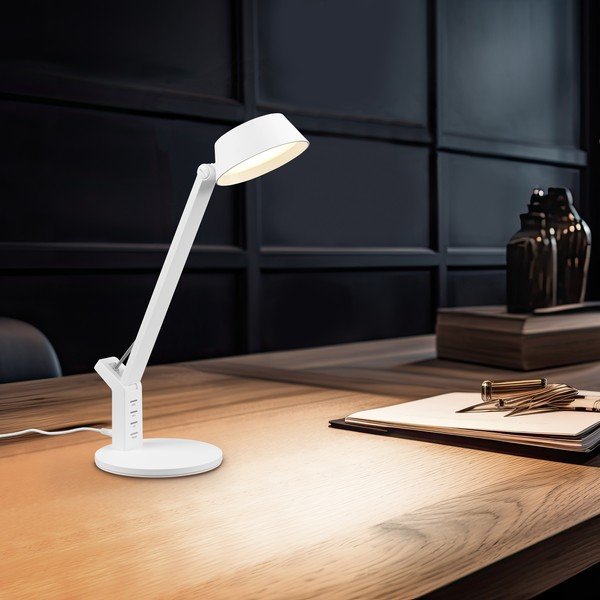 Matt fehér LED dimmelhető asztali lámpa (magasság 40 cm) Ava – Trio-image-4