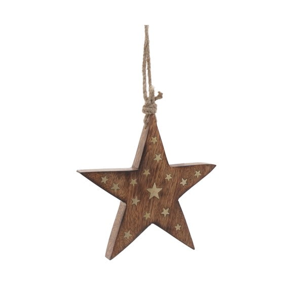 Stefano csillag formájú fából készült felfüggeszthető karácsonyi dekoráció - InArt