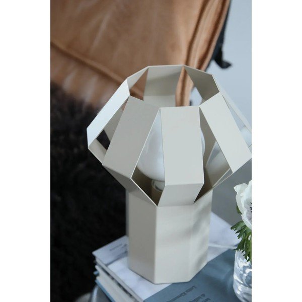 Bézs fém asztali lámpa fém búrával (magasság 27 cm) Octa – Markslöjd-image-2