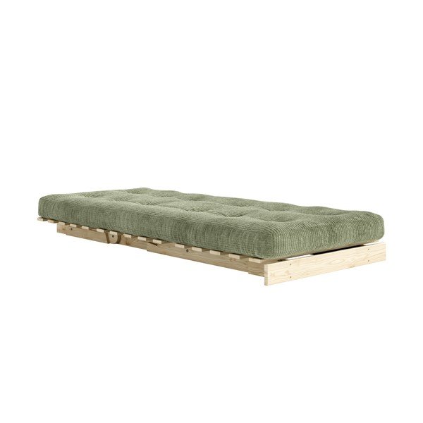Zöld kinyitható kordbársony futon fotel Roots – Karup-image-3
