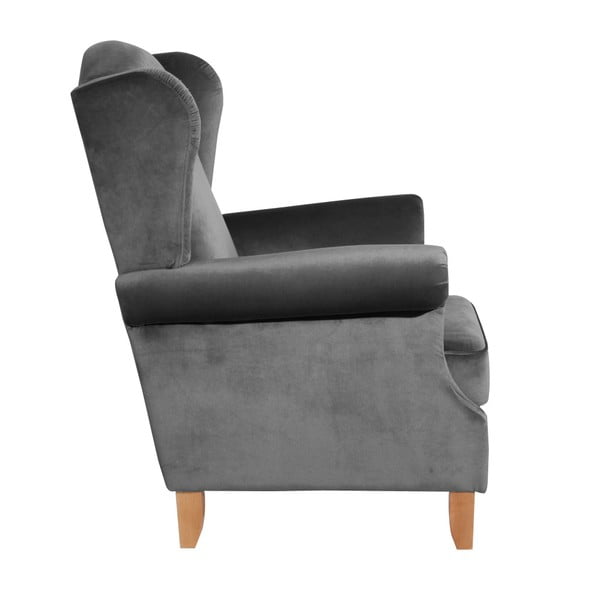 Verita Velvet antracitszürke füles bársony fotel - Max Winzer-image-3