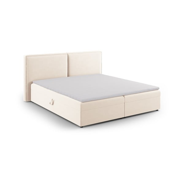 Krémszínű ágyneműtartós boxspring ágy 180x200 cm Arendal – Cosmopolitan Design