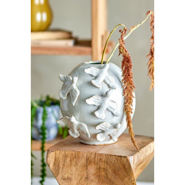 Krémszínű agyagkerámia váza (magasság 25 cm) Abira – Bloomingville-image-1