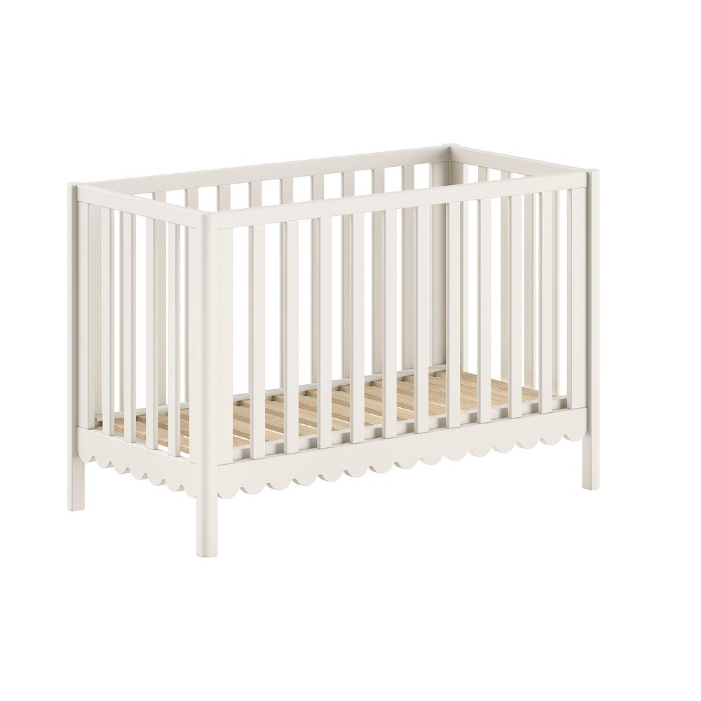 Bézs borovi fenyő babaágy állítható magassággal 60x120 cm Swingo Vipack