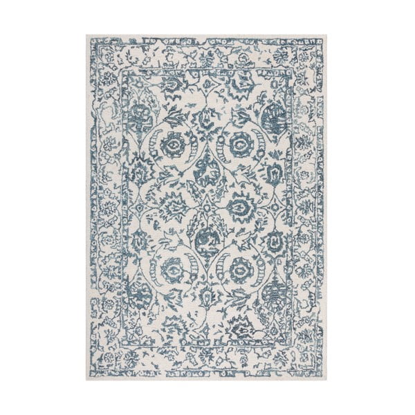 Fehér-kék gyapjú szőnyeg 170x120 cm Yasmin - Flair Rugs