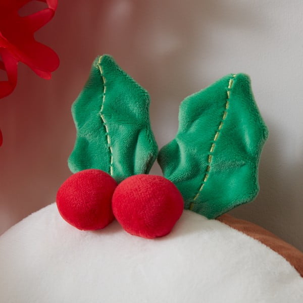 Plüss díszpárna karácsonyi mintával 35x35 cm Christmas Pudding – Catherine Lansfield-image-2