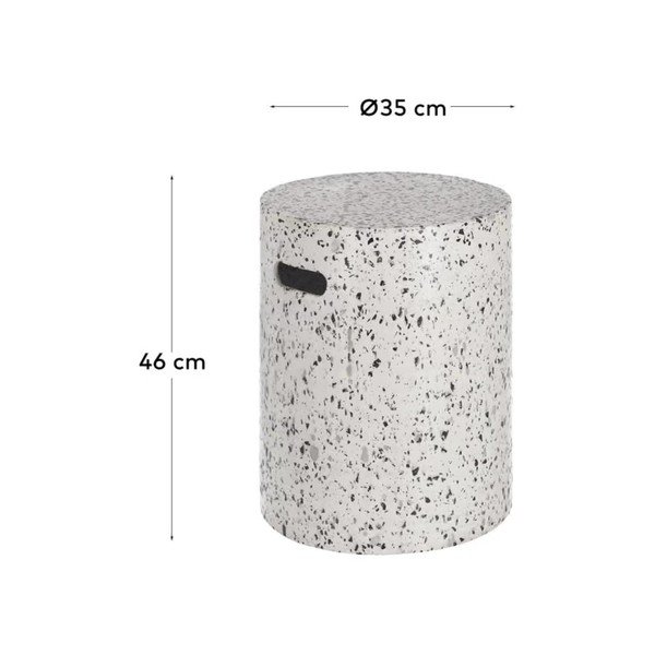 Jenell fehér beton kerti tárolóasztal, ⌀ 35 cm - Kave Home-image-4