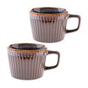 Kék-barna kőedény bögre szett 2 db-os cappucinóhoz 190 ml Tone – Dakls