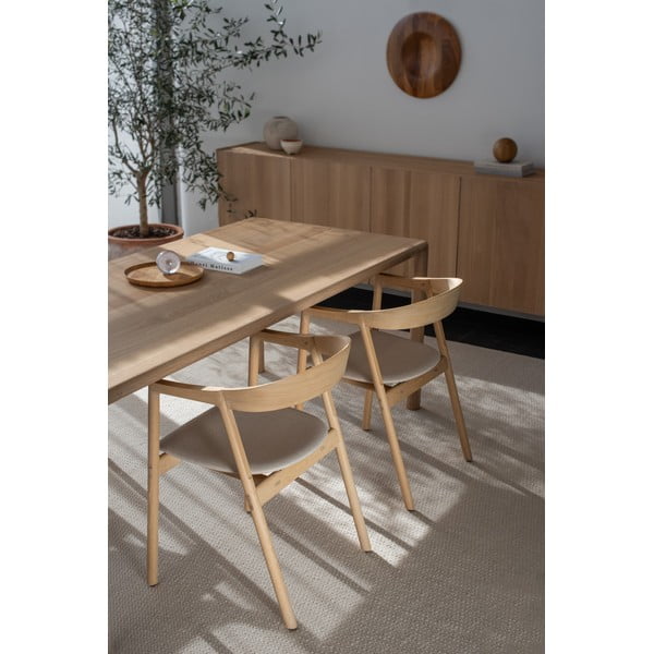 Muna étkezőszék tömör tölgyből, kékesszürke ülőrésszel - Gazzda-image-3