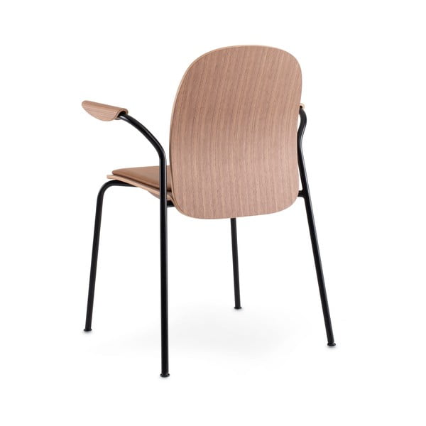 Barna-konyakbarna karfás-rakásolható étkezőszék szett 2 db-os diófa dekorral Book – Gazzda-image-4