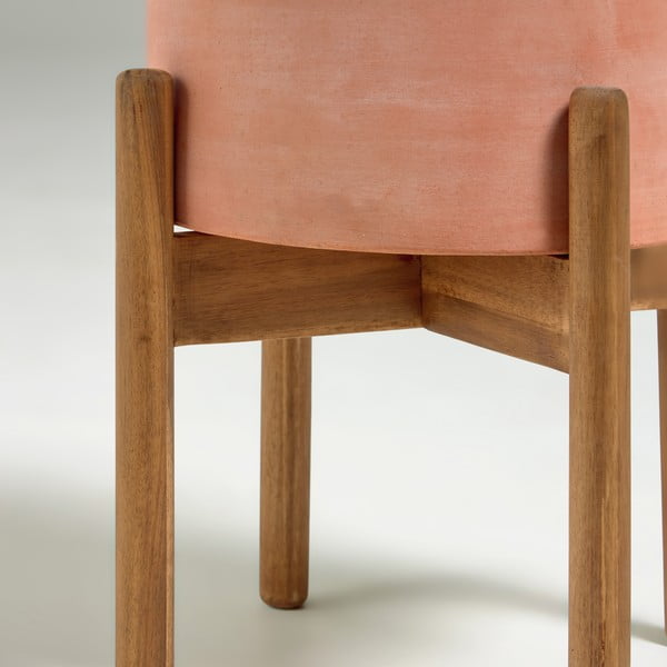 Dalva terrakotta virágcserép fa állványon, ⌀ 30 cm - Kave Home-image-1