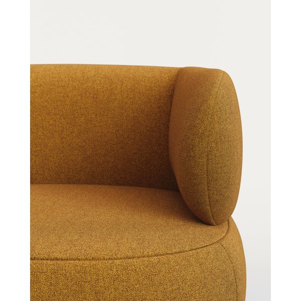 Mustársárga buklé fotel Luisa – Kave Home-image-4