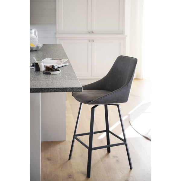 Szürke bárszék szett 2 db-os (ülésmagasság 65 cm) Alison – Rowico-image-1