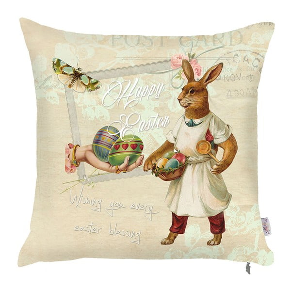 Happy Easter Rabbit párnahuzat, 43 x 43 cm - Apolena