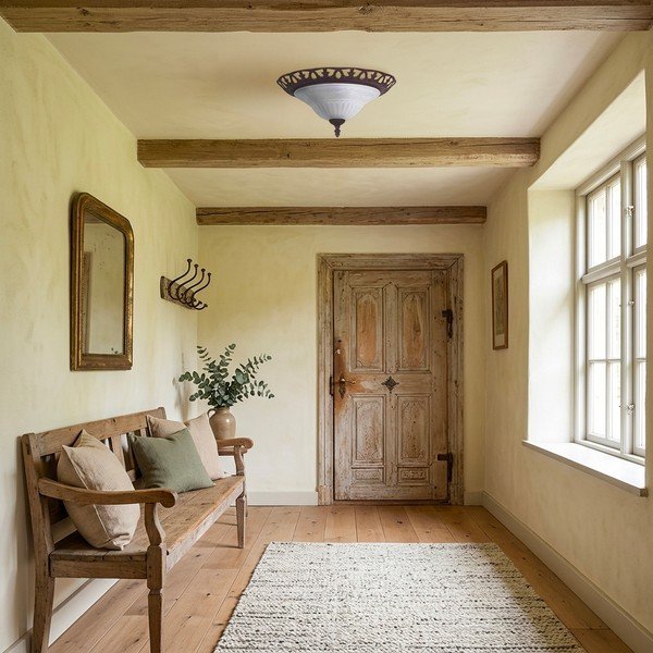 Sötétbarna mennyezeti lámpa üveg búrával ø 38 cm Rustica – Trio-image-1