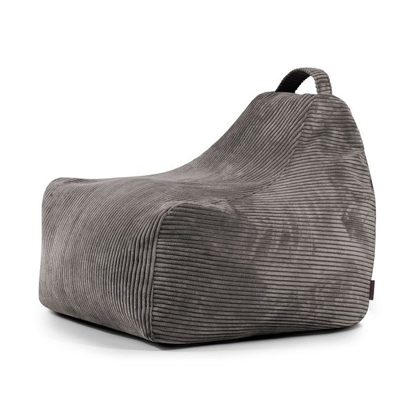 Sötétszürke kordbársony gyerek babzsákfotel Game Amuse – SLOWDOWN