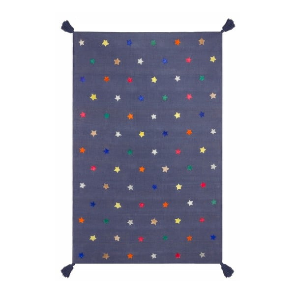 Stars kézzel szőtt kék színű szőnyeg, 110 x 160 cm - Art for Kids