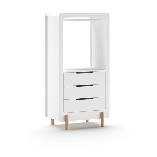 Fehér nyitott gyerek ruhásszekrény 88x180x57 cm Smile – Vipack