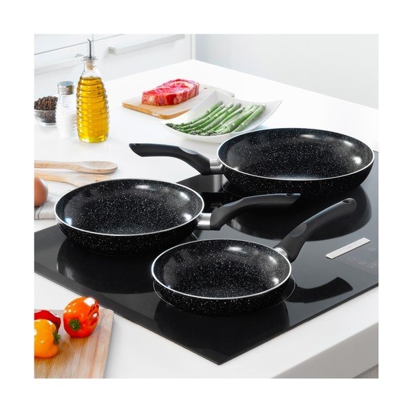 Stone 3 db-os fekete serpenyő szett - InnovaGoods-image-1