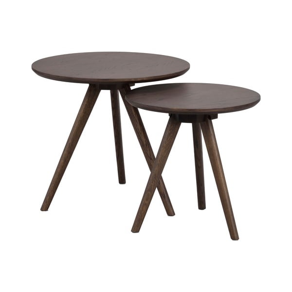 Kerek tárolóasztal tölgyfa dekoros asztallappal ø 50 cm Yumi – Rowico-image-2