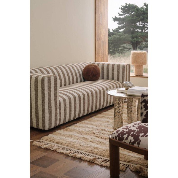 Barna-krémszínű zsenília kanapé 220 cm Lisa – Ellos Home-image-1