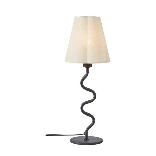 Bézs fém asztali lámpa textil búrával (magasság 41 cm) Veya – Markslöjd