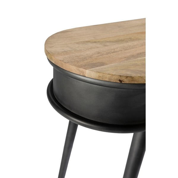 Fekete-natúr színű konzolasztal 38x90 cm Delhi – MOME-image-3