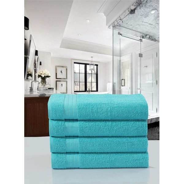 Türkiz pamut törölköző szett 4 db-os 50x100 cm – Good Morning-image-1