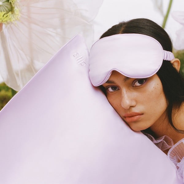Levendula színű selyem alvómaszk Contour Wildflower – slip-image-3