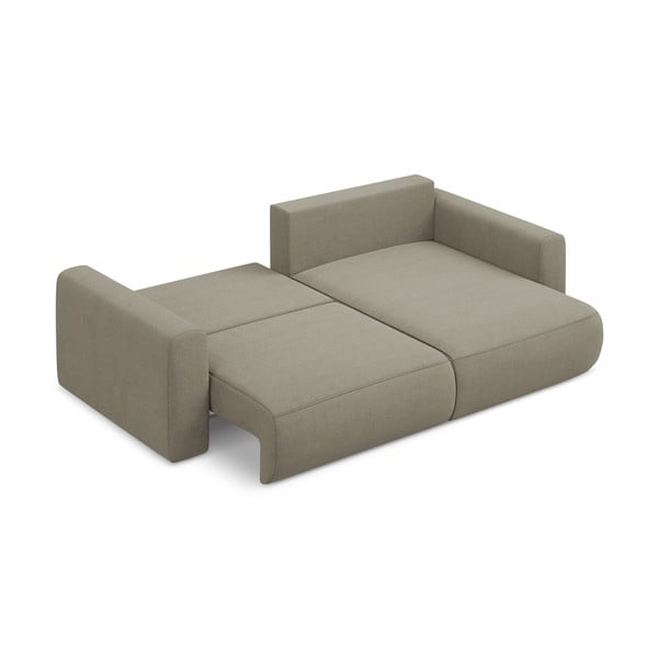 Világosbarna kinyitható-tárolóhelyes sarokkanapé (jobb oldali-heverő résszel) Kapua – Makamii-image-3