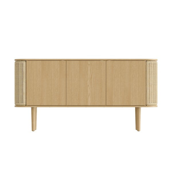 Natúr színű alacsony komód tölgyfa dekorral 150x75 cm Treasures – UMAGE-image-3