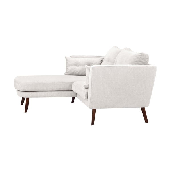 Elena krémfehér háromszemélyes kanapé, bal oldali fekvőfotellel - Mazzini Sofas-image-1