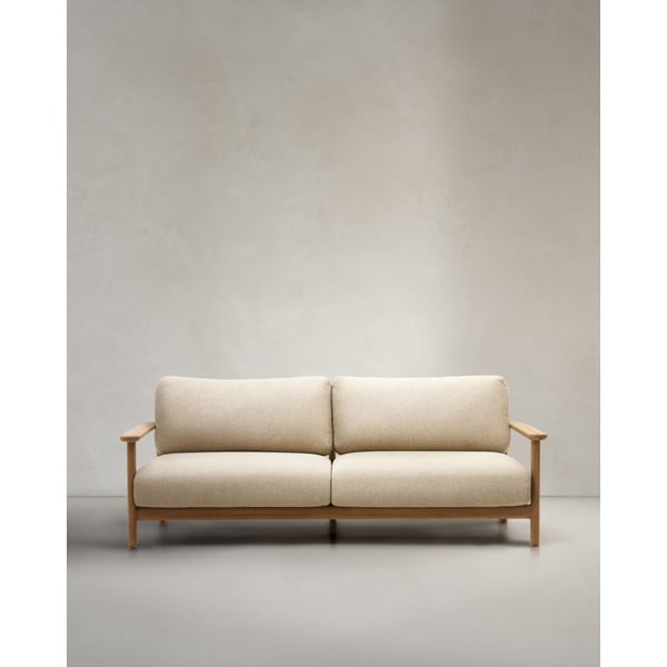 Bézs-natúr színű teakfa kerti kanapé Tirant – Kave Home-image-1