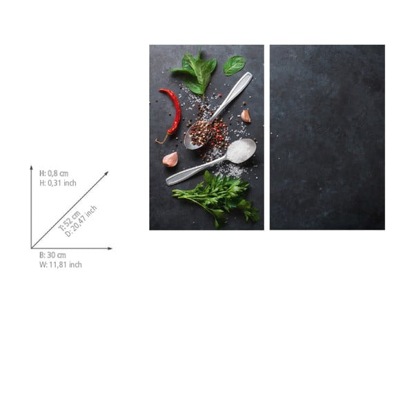 Edzett üveg tűzhely fedőlap szett 2 db-os 52x30 cm Basil – Allstar-image-2