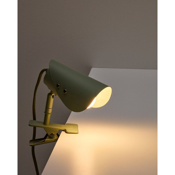 Zöld fém asztali lámpa csiptetővel (magasság 16 cm) Jula – Kave Home-image-1