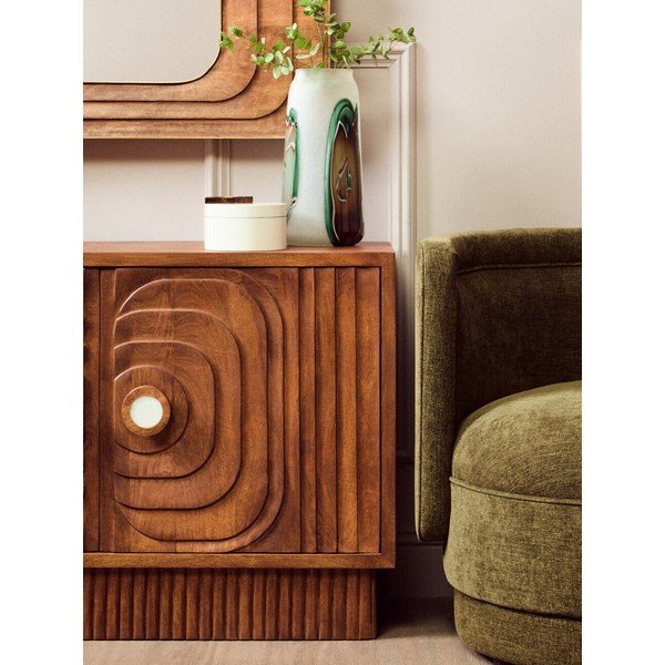 Sötét natúr színű mangófa komód 40x75x116 cm Sangar – Premier Housewares-image-3