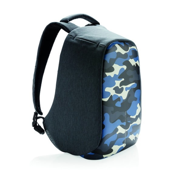 Camouflage unisex biztonsági hátizsák, kék részletekkel, 11 l - XD Design