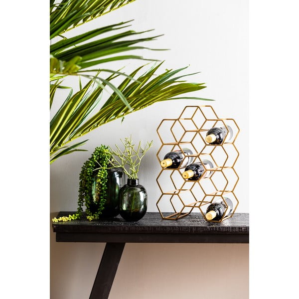 Bronzszínű fém bortartó polcos állvány, palackok száma 12 Salbris – Light & Living-image-1