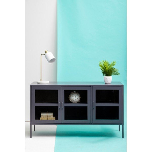 Szürke acél tálalószekrény 140x80x45 cm Acier – Premier Housewares-image-2