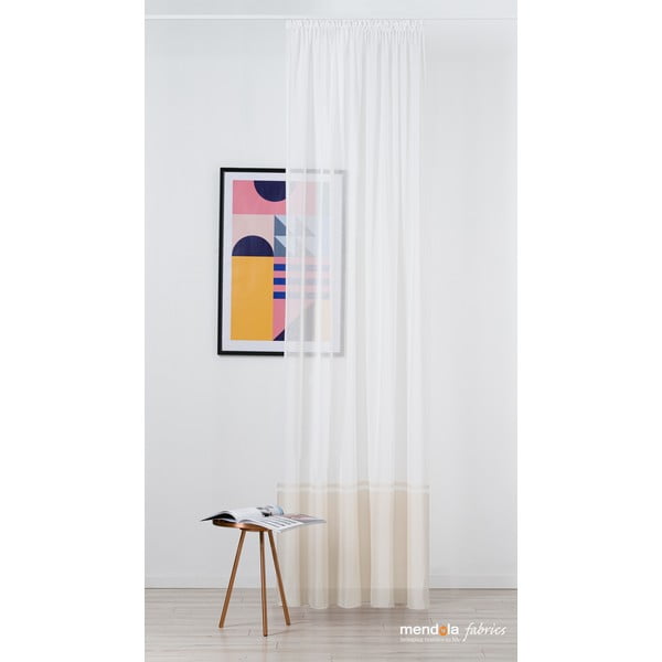 Fehér-bézs átlátszó függöny 300x260 cm Sanova – Mendola Fabrics