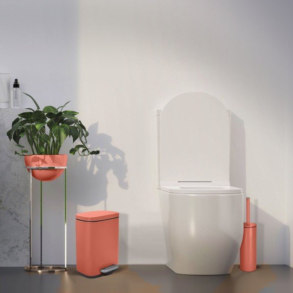 Terrakotta színű acél pedálos szemetes 5 l   Akira – Spirella-image-1