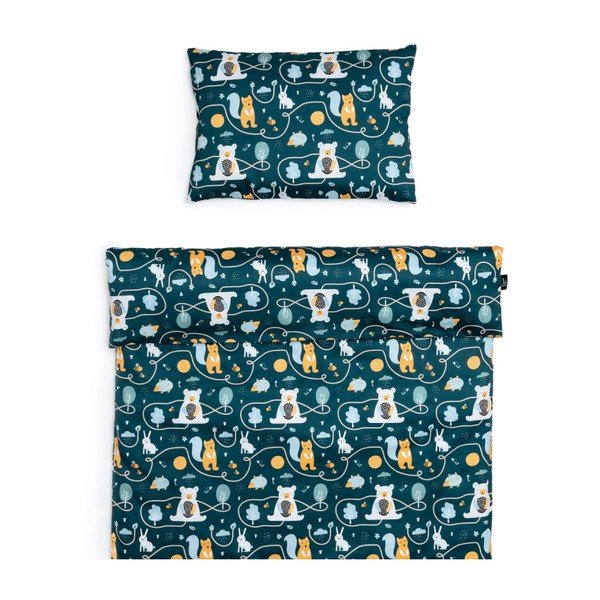 Pamut gyerek ágyneműhuzat kiságyba 135x100 cm Animal Friends - ESECO-image-1