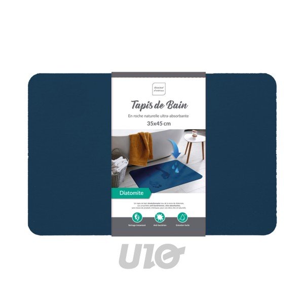 Sötétkék kovaföld fürdőszobai kilépő 35x45 cm Diatonella – douceur d'intérieur-image-1