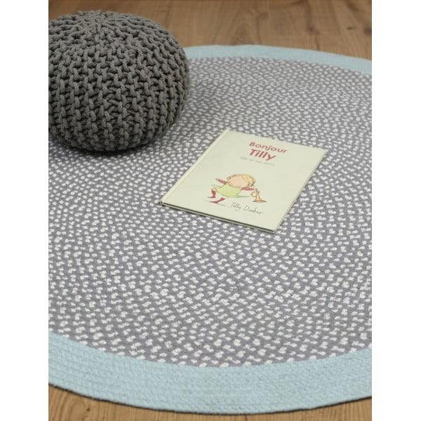 Brenda kék, kézzel készített gyerekszőnyeg, ⌀ 120 cm - Nattiot-image-3