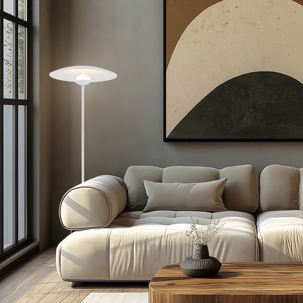 Fehér LED állólámpa fém búrával (magasság 140 cm) Lund – Candellux Lighting-image-1